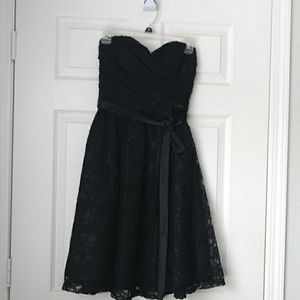 NWOT Marina Lace black strapless dress